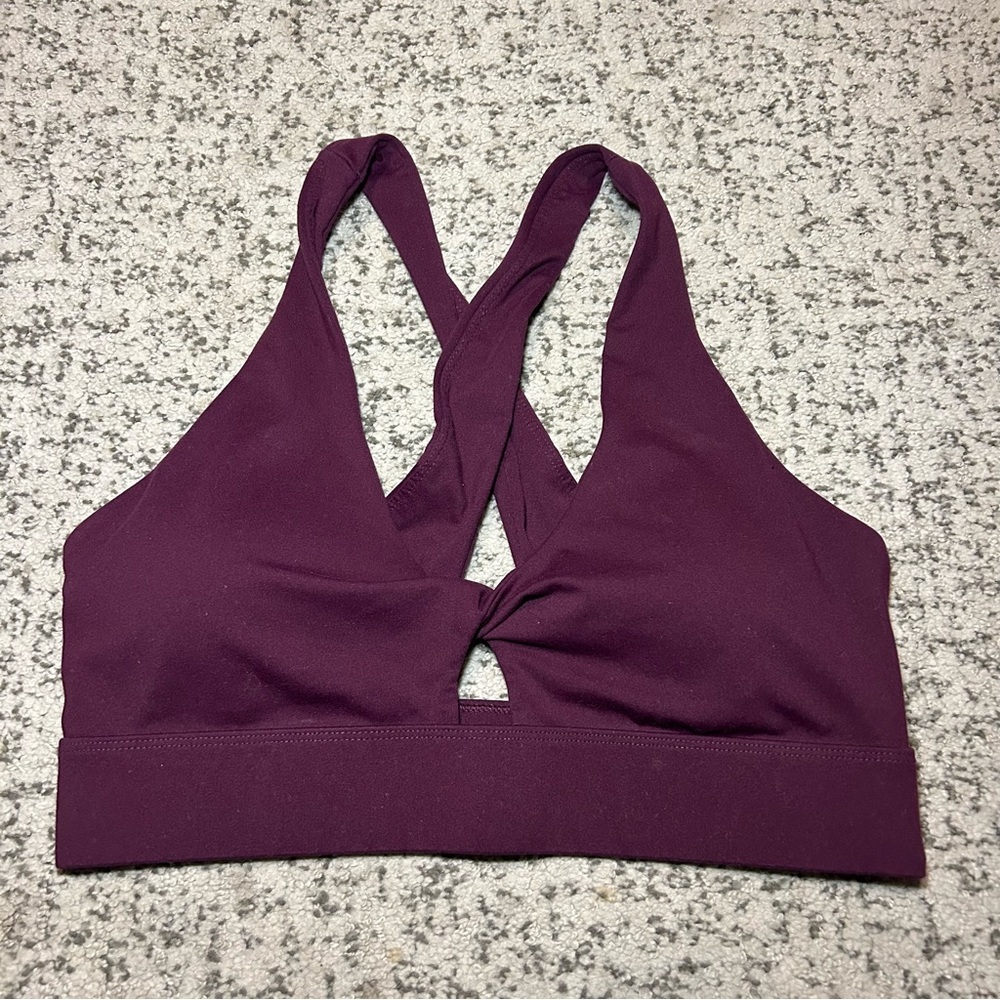 Fabletics Purple Oasis Twist Padded Sports Bra Size Large